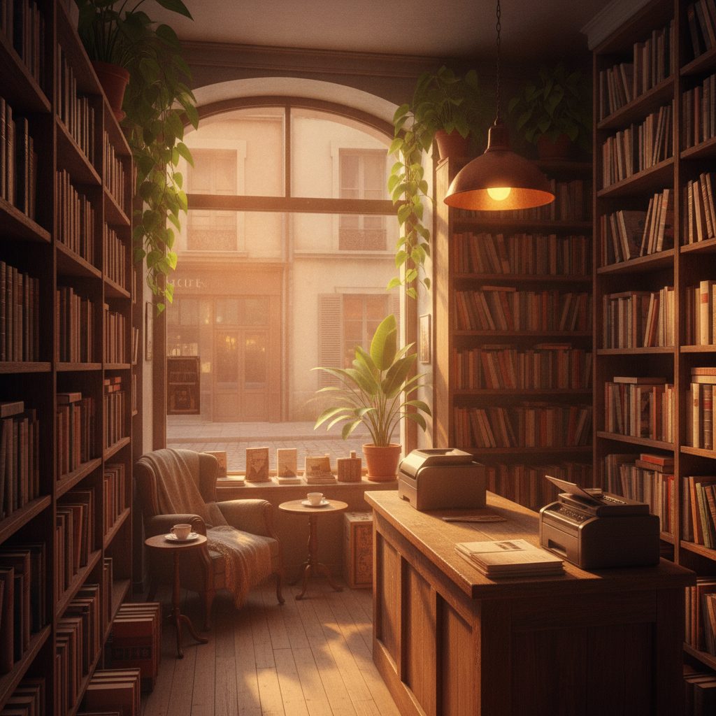 Intérieur d'une librairie indépendante avec des rayonnages de livres